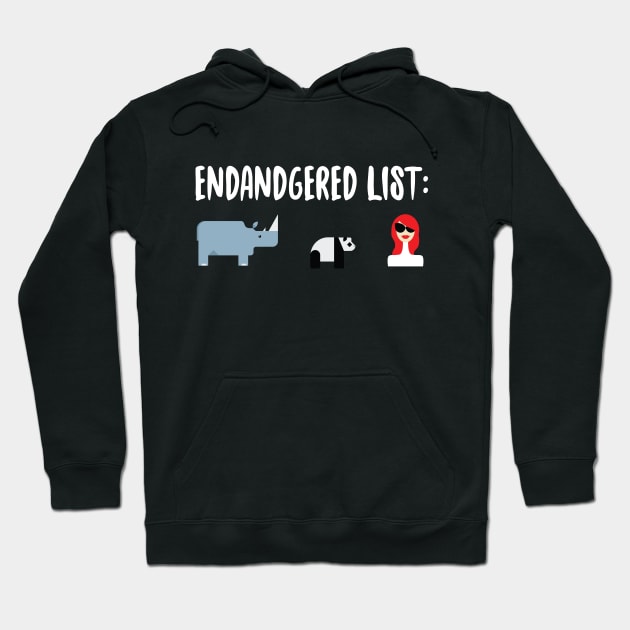 Endangered List: Rhino, Panda, Redheads Hoodie by thingsandthings